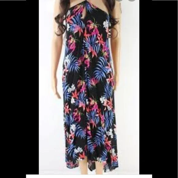 Lovestitch Tropical Print Halter Keyhole Dress S/M - Picture 6 of 8